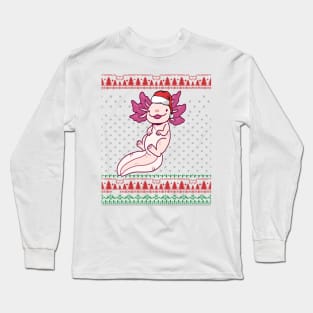 Cute Axolotl Christmas Ugly Sweater Long Sleeve T-Shirt